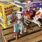 Vtg Tin Wind Up Toys Tricycle W  Bell Monkey Riding Horse Reproduction Working