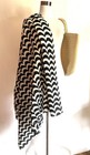 Marimekko X Uniqlo Huge Laine Print Cotton Scarf Black And White Wave