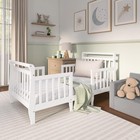 Dream On Me Emma 3-in-1 Convertible Toddler Bed  White  Solid Wood  Safety Rails