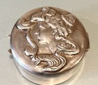 Vintage Antique Russian Imperial Art Nouveau Woman Silver 88 Trinket Pill Box