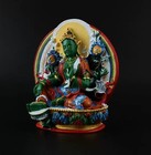 Coloreful Tibetan Green Tara Buddha Resin Statue