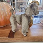 Vintage Giftcraft Japan Ceramic Gray Poodle Figurine 5  Tall - As Is - Read