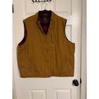 Tailor Vintage Mens Xxl Canvas Vest Quilted Buffalo Plaid Flannel Lined Brown