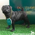 Black Standing Pug Ornament Quality Realistic Figurine Leonardo Range Gift Boxed