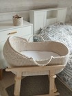 Baby Bassinet Moses Basket With Stand Handmade Cradle Crochet Newborn Crib