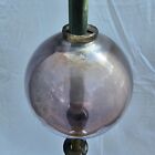 Vintage Copper Lightning Rod With Purple Glass Ball 68    Tall