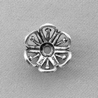 Large Flower Bead Caps 14x7mm Antique Silver Plated Alloy Q12 Per Pkg