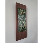 Mid Century Enamel Abstract Wall Art     Mounted On Wood Panel