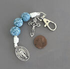 3 Three Hail Mary Chaplet Miraculous Medal Crucifix Paracord Rosary Wood Blue