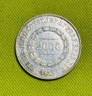 1856 Brazil 2000 Reis Silver Coin