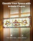 Stained Glass Wall Panel 32x11in     Handcrafted  Durable Frame  Dreamy Color Glow