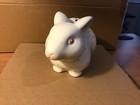 Tiffany   Co White   Pink Polka Dot Ceramic Bunny Rabbit Bank  Hand-painted