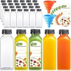 24 Pack  12 Oz Reusable Thicker Plastic Juice Bottles With Caps  Leakproof