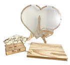 New Wedding Guest Book Alternative Wooden Hearts Drop Box And Guest Book Set