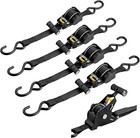 Retractable Ratchet Tie Down Straps 4pk 1 500lb Break Strength 500lb Work Load