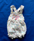 Love You Vtg Mayfair Hearts Sunsuit Playsuit Romper Newborn Ruffles Lace Retro