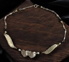 Rare 1980   s 14k White Gold Engravable Double Hearts Anklet 9 25    Ankle Bracelet