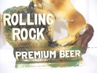  600 Rolling Rock Premium Beer Chalkware Horse 2 Pc Bar Decoration  They Are 11   