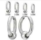Stainless Steel Circle Beads Huggie Hinged Hoop Earrings For Men Women  2pc