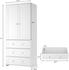 Armoire Wardrobe Closet With Drawers And Mirror  71  Clothing Storage Cabinet Wi
