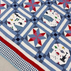 Handmade Ocean Stars Patchwork Queen Size Cotton Finished Quilt