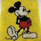 Vintage Mickey Mouse Handmade Latch Hook Rug Wall Decor Approx 21  X 25  Disney