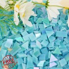 Variart Stained Glass Mosaic Tiles 300pcs 9oz Iridescent Peacock Blue