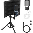 Professional Studio Microphone Set With Isolation Shield  Pop Filter   Tripod St