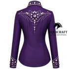 Western Showmanship Shirt Purple Crystal Rhinestone Horsemanship Show Top