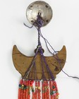 Antique Old Tibetan Chinese Gilt Coral   Turquoise Bead Mongolian Head Ornament