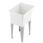Mustee Laundry Tub Plastic Single White Basin Utility Sink Bowl 18 In  X 24 In 