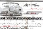 1874 Stock Certificate oregon Steam Navigation Company Portland steamboat Image