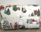 Pottery Barn Santa In The Country Sherpa Back Comforter Full queen Christmas