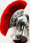 Medieval Roman Knight Helmet With Red Plume 18ga Steel Armor Larp Cosplay Gift 