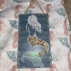 Handmade Coastal Mermaid Shell Wall Art Plaque Beach Nautical Decor 13    X 7 5   