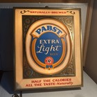Vintage 1980s Pabst Extra Light    naturally Brewed    Lighted Beer Sign Excellent