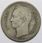1935 Venezuela 1 Un Bolivar  835 Silver Coin - Raw - Nice Coin - 5g