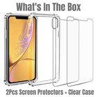 For Iphone 12 11 15 14 Xr Xs X 8 7 6 Plus Clear Case Cover With Screen Protector