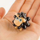Handmade Art Glass Black Sheep Figurine Cute Mini Lamb Collectible Ornament