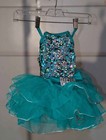 Weissman Girls Teal Sequin Tutu Dance Costume Xsc Ballet Jazz Recital
