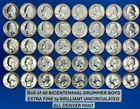 1976d Bicentennial Drummer Boy Quarters Roll Lot   40 Extra Fine To Uncirculated