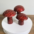 Hand Made Terracotta Glass Mosaic Mushrooms Set Of 3 Home Decor