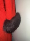 Vintage Lilli Ann Wool Red With Black Fur Trim Coat Please Read