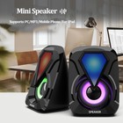 Usb Wired Computer Speakers Bass Stereo Subwoofer Colorful Led Light For Laptop 