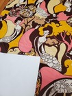 Awesome Rare Vintage Mid Century Retro 70s 60s Psychedelic Asian Swirl Fabric 