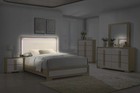 New Led Queen King 5pc Bedroom Set Two-tone Oak Brown Modern Rustic Bed d m n c