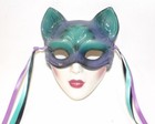 Clay Art Cat Face Mardi Gras Mask Wall Decor