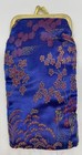 Vintage Japanese Silk Brocade Clutch   Eyeglass Case Set Blue Kiss Lock