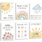 Houria Kids Bible Verses Wall Decor inspirational Christian Wall Art set Of 6 