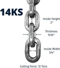 Hardened Steel 14ks 2 Foot X 9 16  Thick Square Security Chain For Bikes  Con   